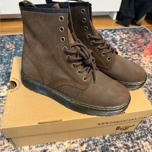 Dr. Martens Brown Suede Lace-Up Ankle Boots - brand new in box